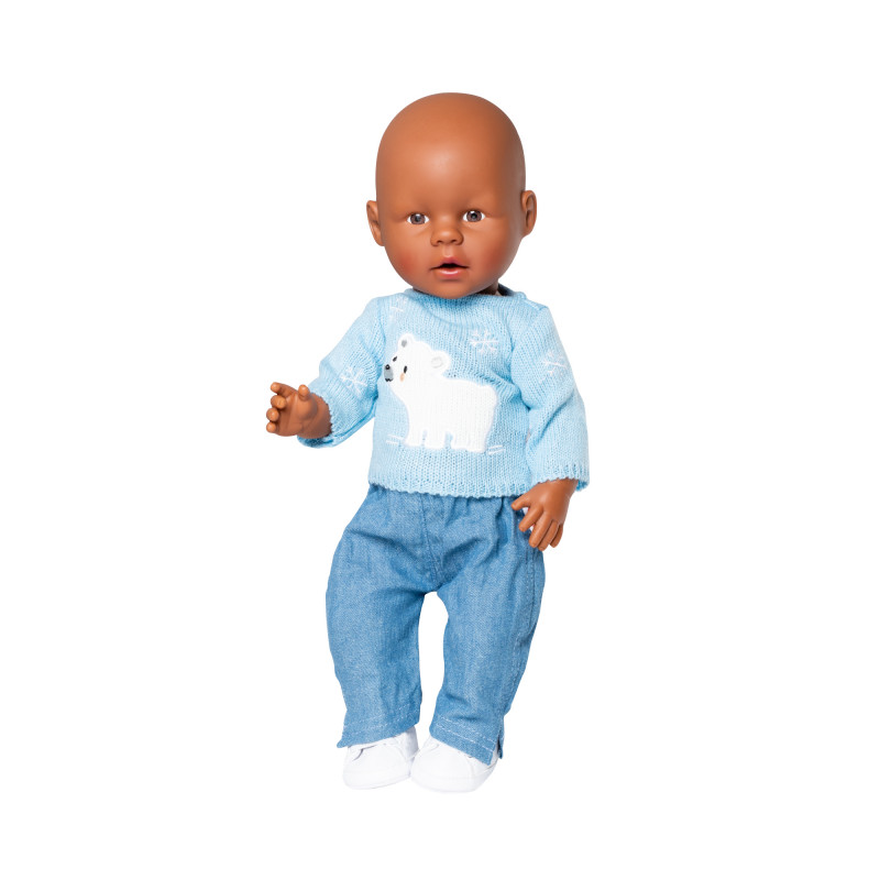Heless - Jeans och stickad tröja "Isbjörn" (35-45 cm)