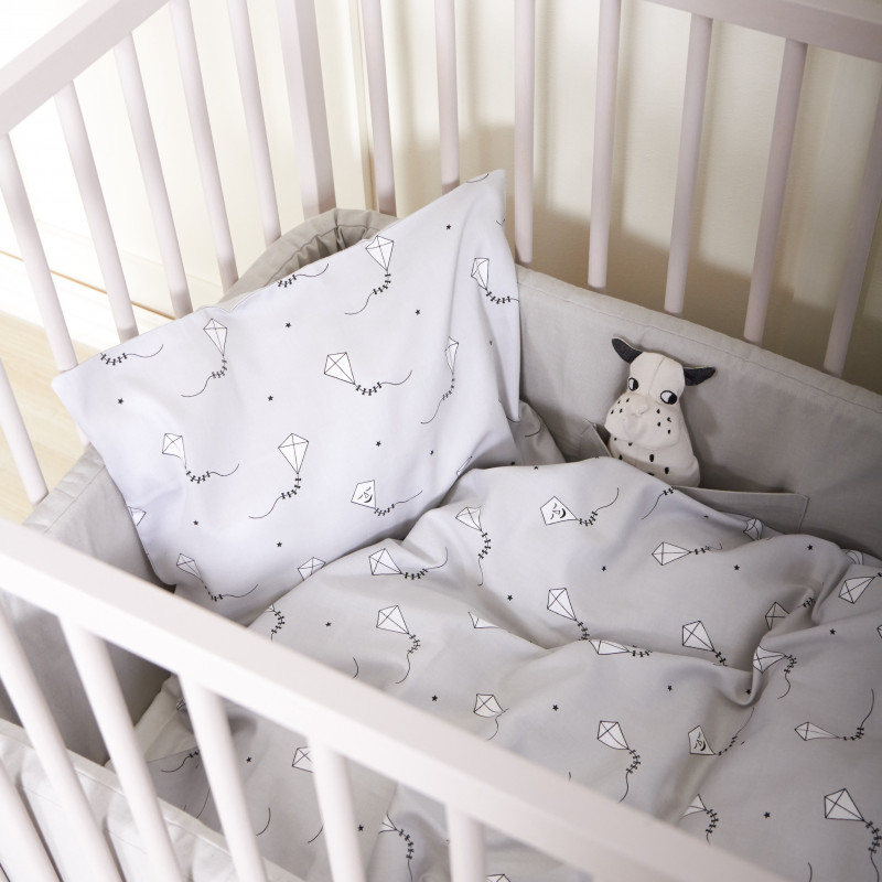 Roommate - Kite bedset Baby, grey/black