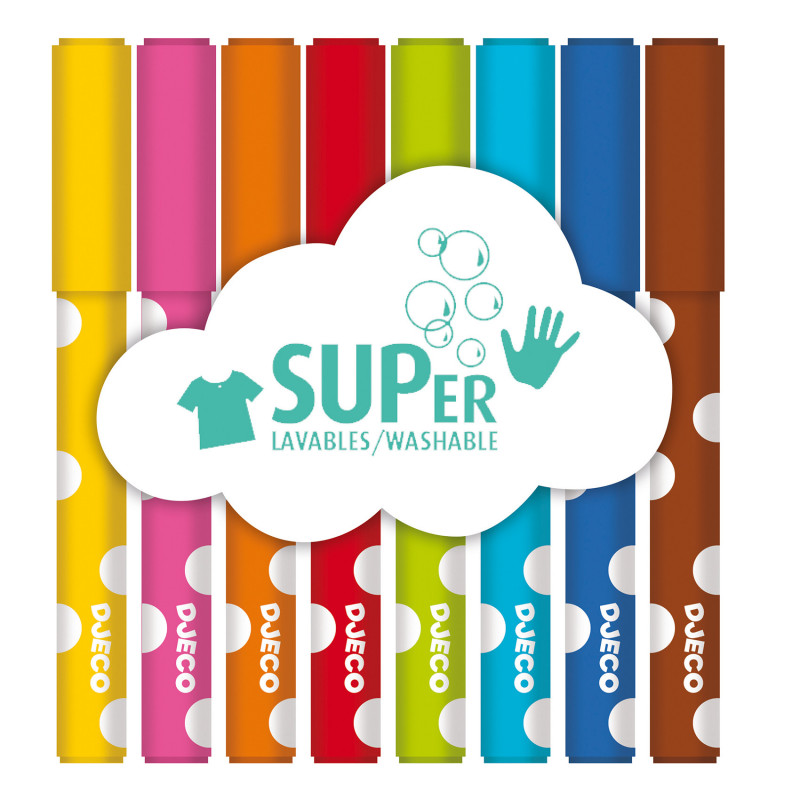 Djeco - 8 felt-tips for little ones
