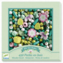 Djeco - Wooden beads, Leaves and flowers