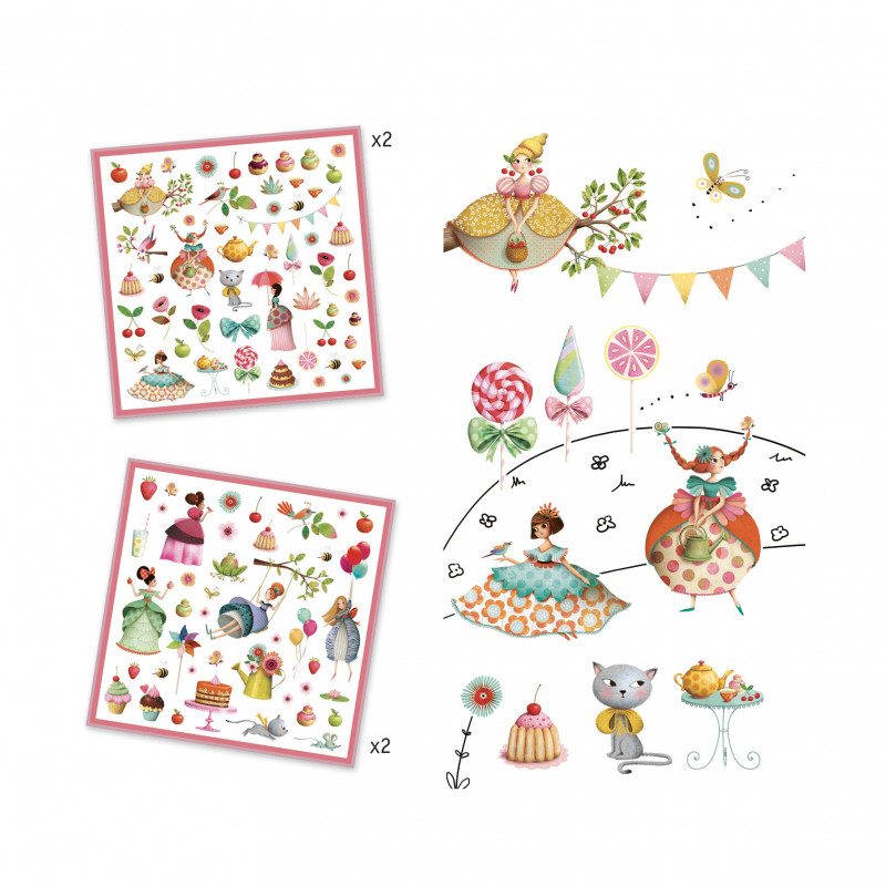 Djeco - Stickers Princesses tea party