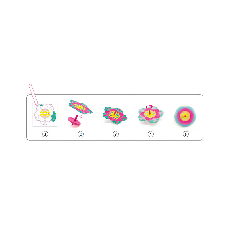 Djeco - Spinning top, Flowers DIY - FSC MIX