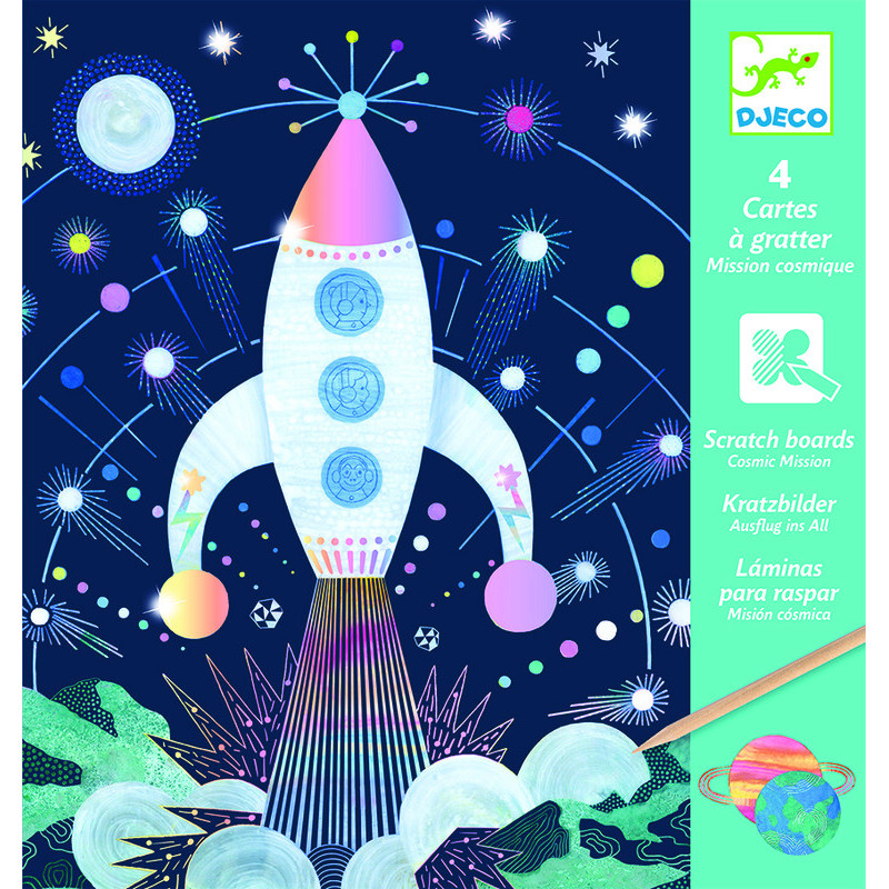 Djeco - Scratch card, Cosmic mission