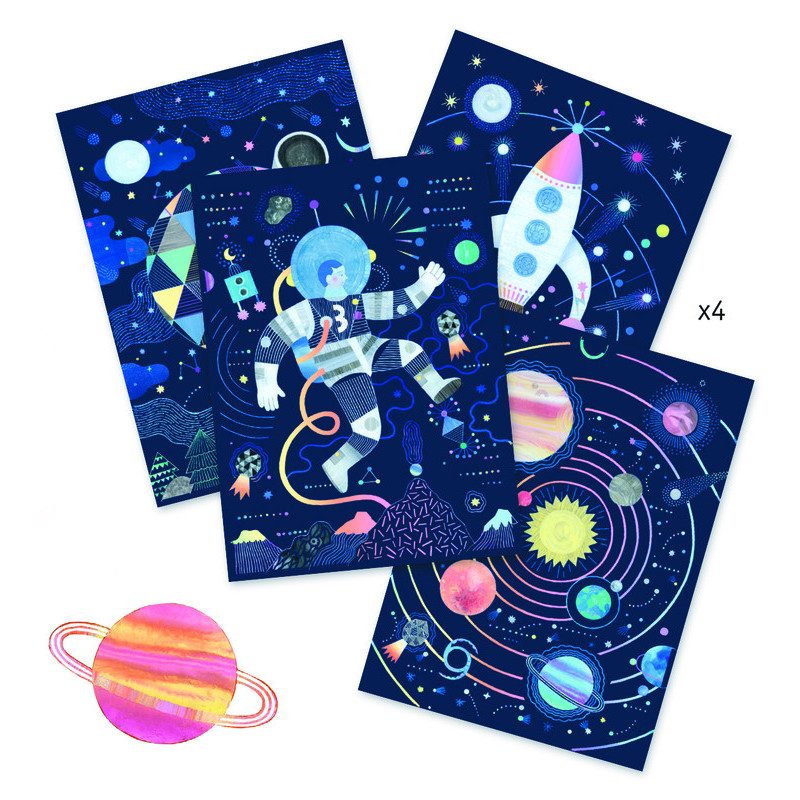 Djeco - Scratch card, Cosmic mission