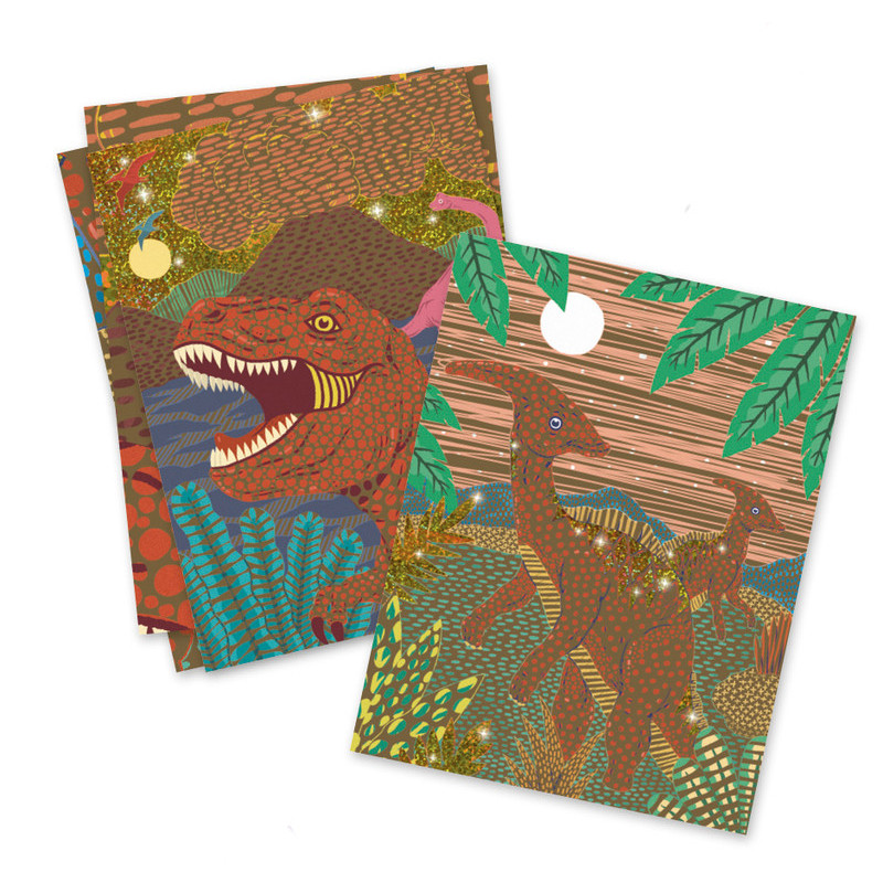 Djeco - Scratch card, When dinos reigned