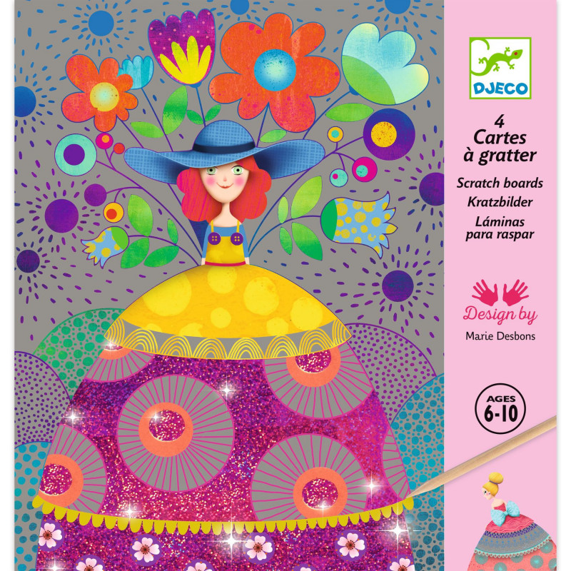 Djeco - Scratch card, The beauties ball