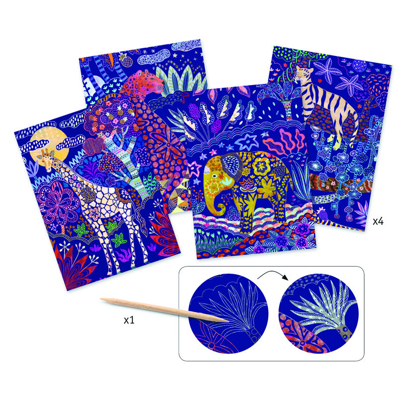 Djeco - Scratch card, Lush nature