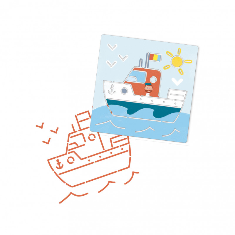 Djeco - Stencil, Transports & Co