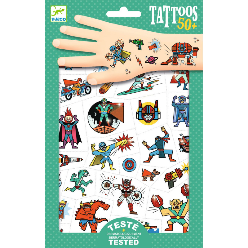 Djeco - Tattoo, Heroes vs villains