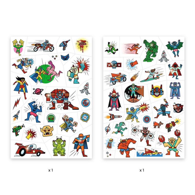 Djeco - Tattoo, Heroes vs villains