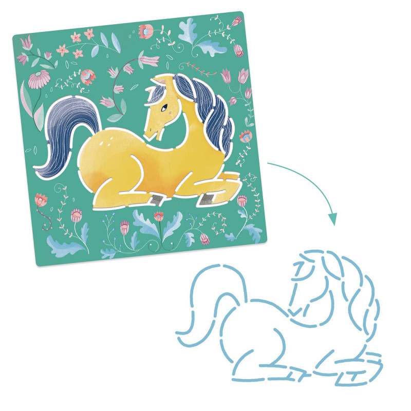 Djeco - Stencils: Horses