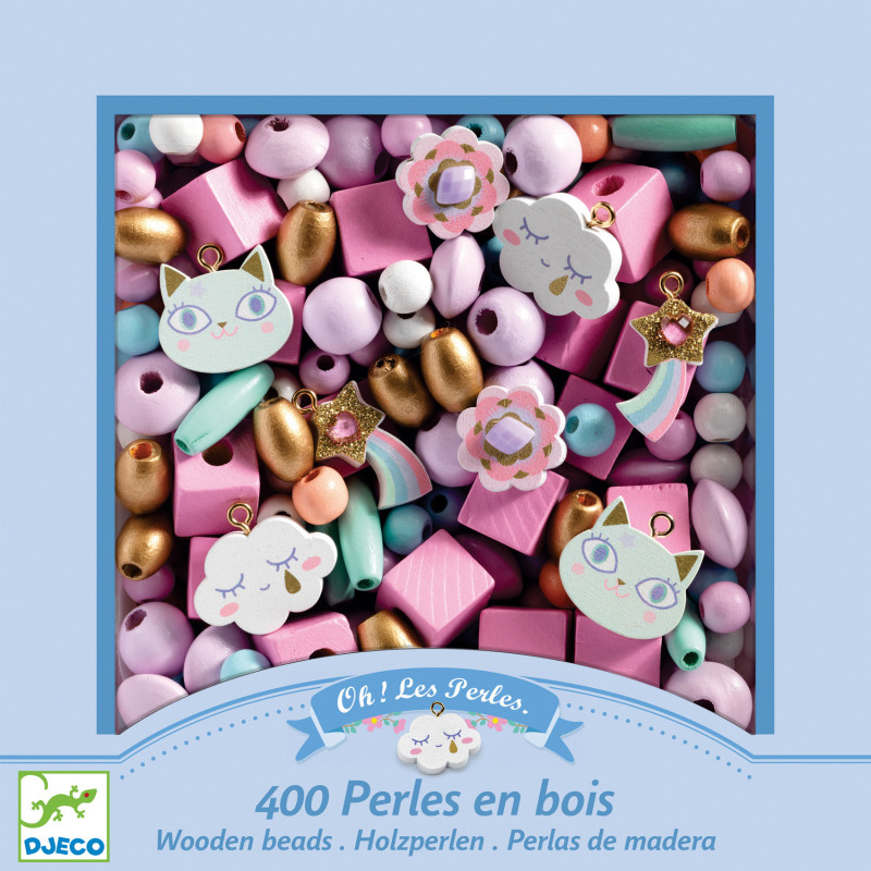 Djeco - Wooden beads, Rainbow