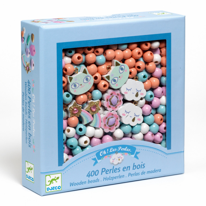 Djeco - Wooden beads, Rainbow