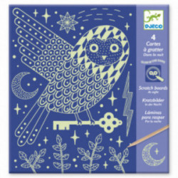 Djeco - Scratch card, At night