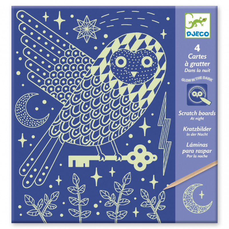Djeco - Scratch card, At night