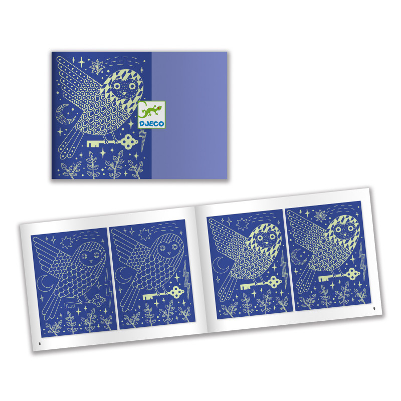 Djeco - Scratch card, At night