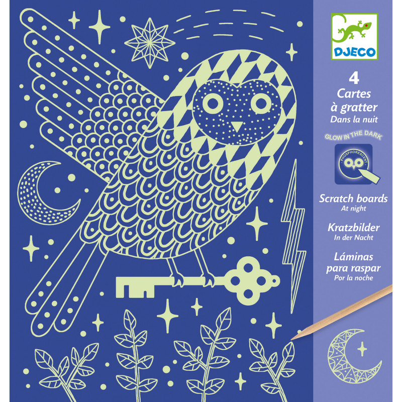Djeco - Scratch card, At night