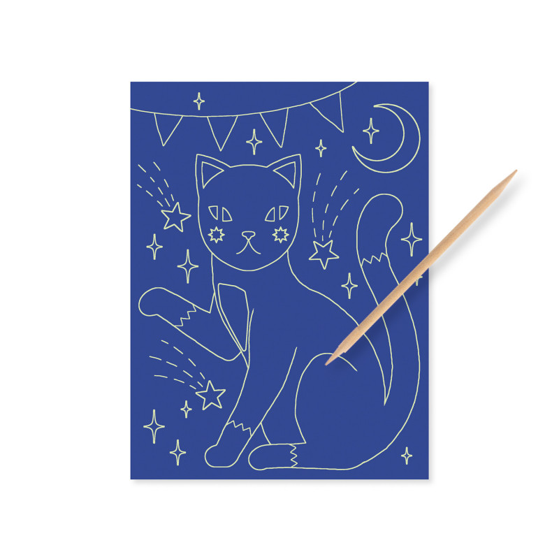 Djeco - Scratch card, At night