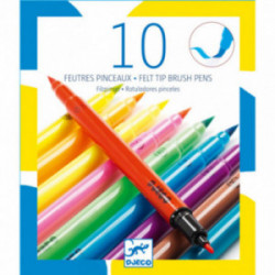 Djeco - Pop colours, 10 felt brushes