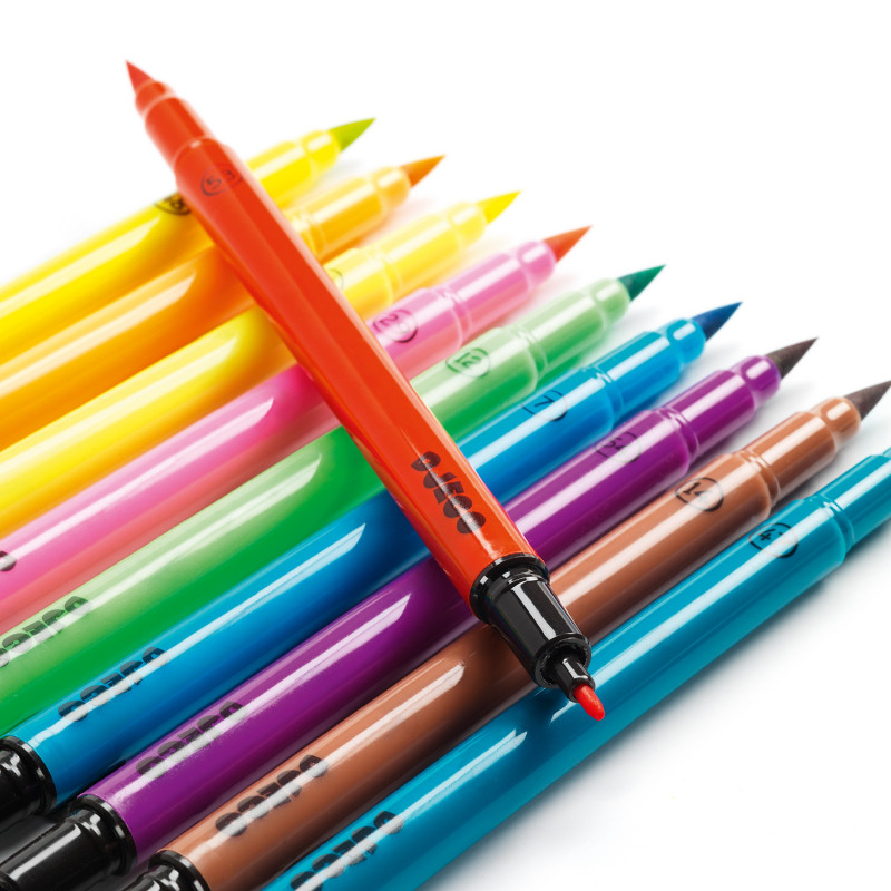 Djeco - Pop colours, 10 felt brushes