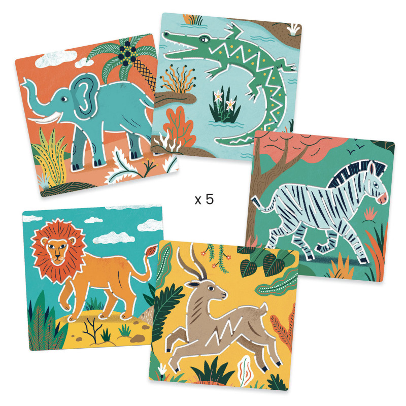 Djeco - Stencils: Wild animals