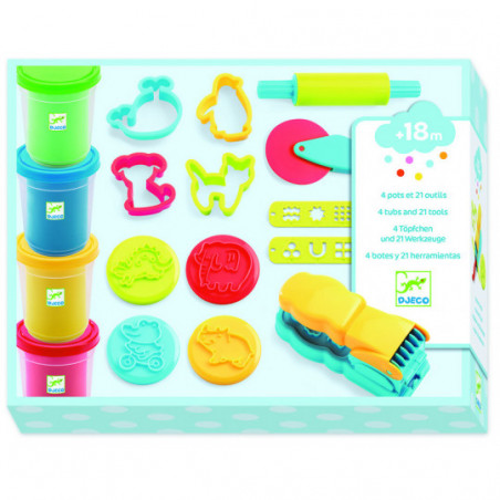 Djeco - 4 tubs and 21 tools