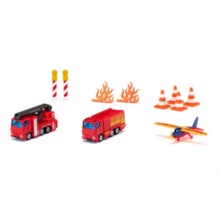 SIKU - PRESENTSET BRANDBILAR MED TILLBEHÖR