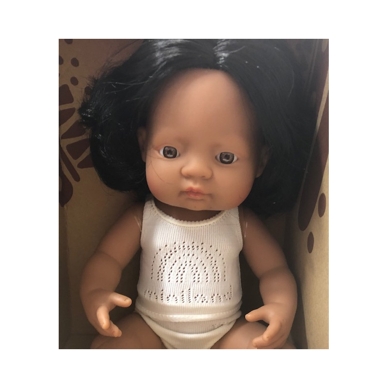 Miniland - Docka Valentina, 38 cm med långt hår