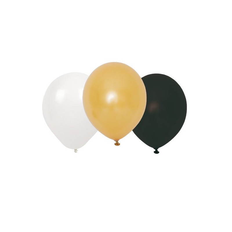 Jabadabado -Ballonger svart, vit, guld