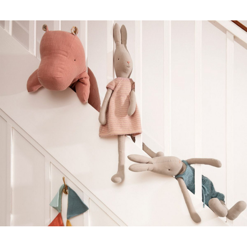 Maileg - Rabbit size 4 , Stickad byxdress