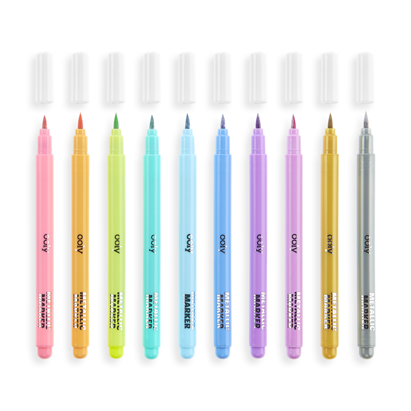 OOLY - Color Lustre Metallic Brush Markers - 10 pack