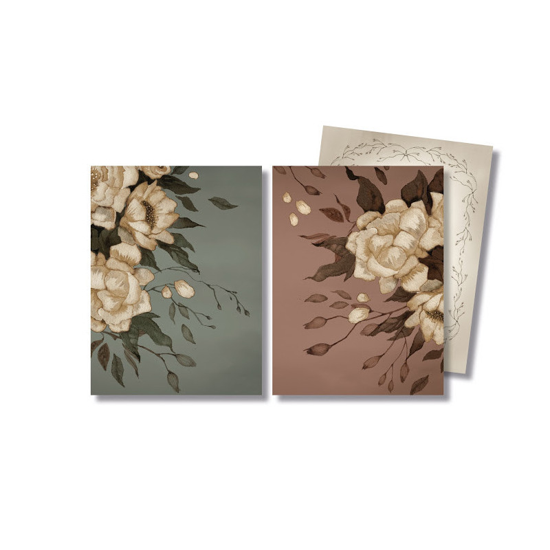 Mrs Mighetto - 2-pack kort, Peonies