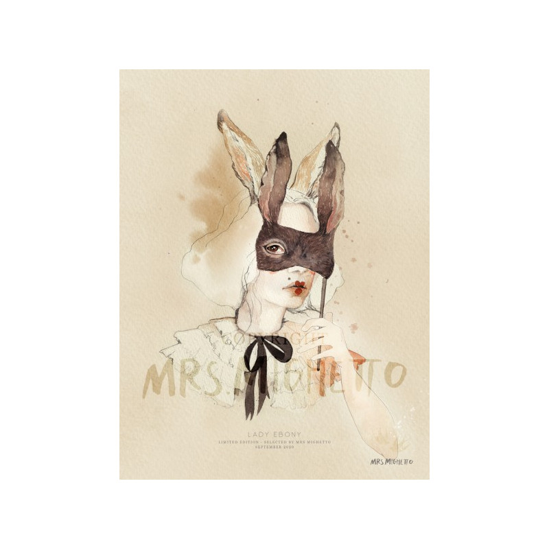 Mrs Mighetto - Poster, Lady Ebony 18x24 cm