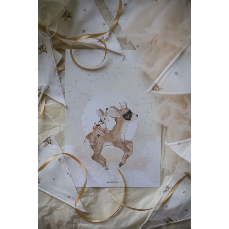 Mrs Mighetto - Poster, Bonnies Roe Deer 21x30 cm