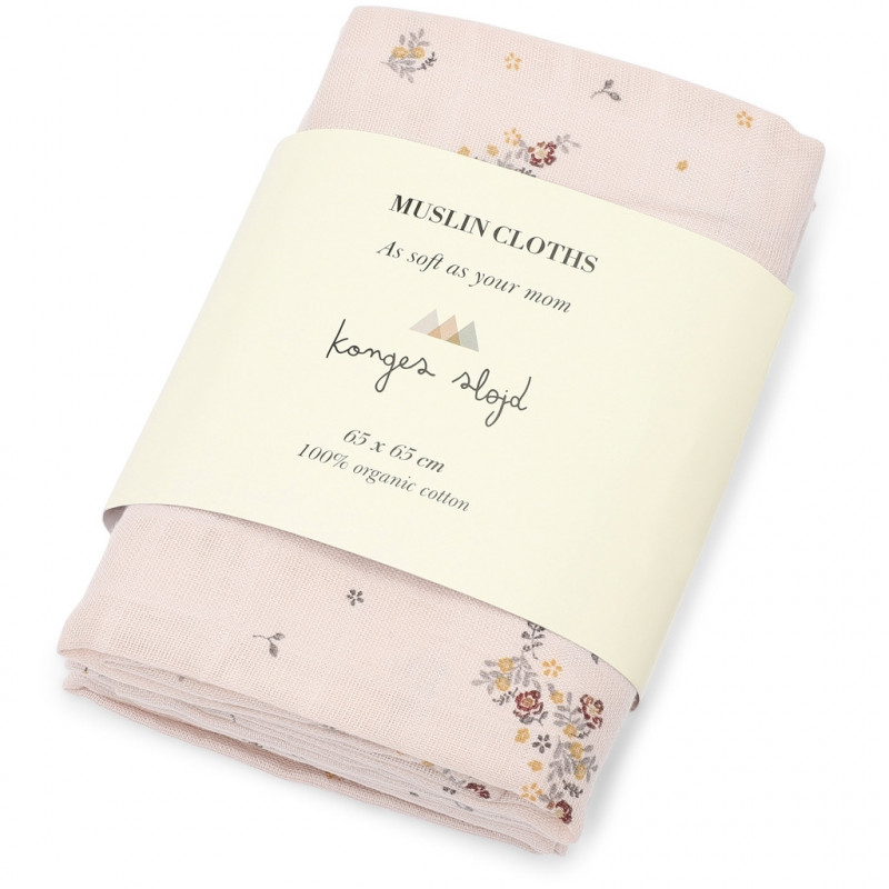 Konges slöjd - 3 pack Muslinfiltar Nostalgie Blush