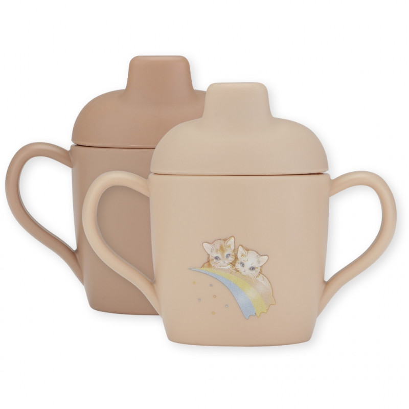 Konges slöjd - 2-pack Sippy cup, Rainbow Kitty