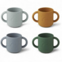 Liewood- Gene Silikon mugg 4-pack , Dino blue multi mix