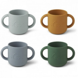 Liewood- Gene Silikon mugg 4-pack , Dino blue multi mix