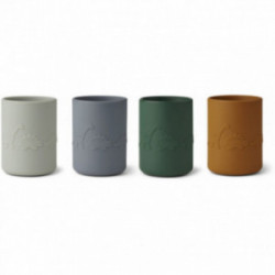 Liewood- Ethan Silikon mugg 4-pack , Dino blue multi mix