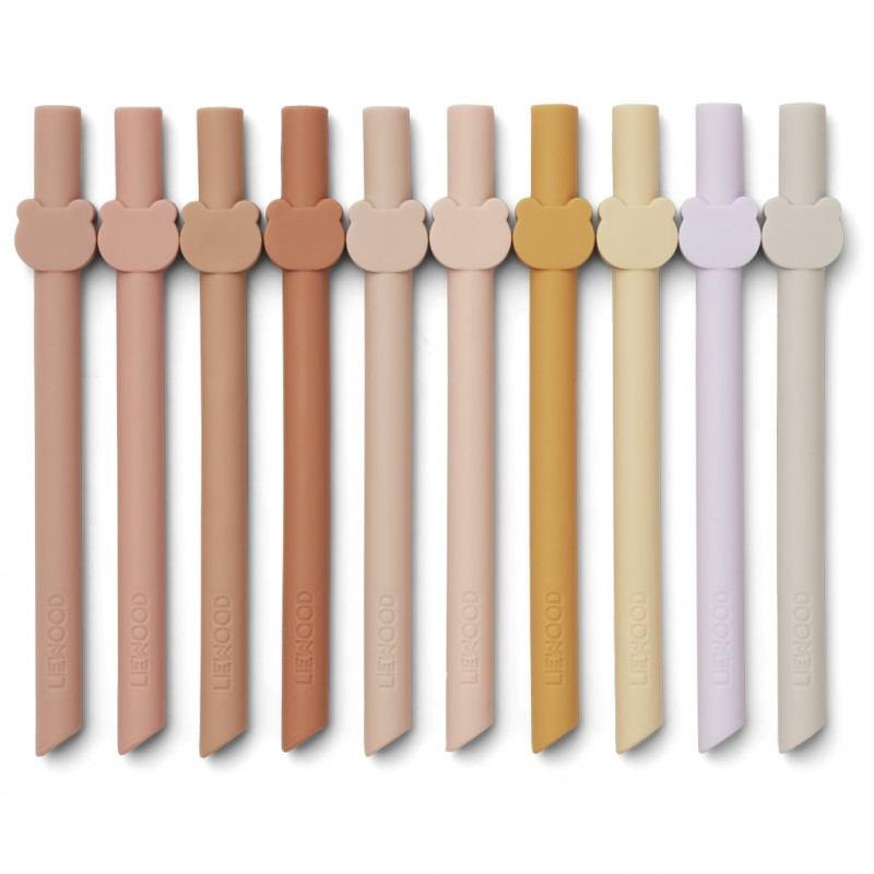 Liewood - Badu 10-pack Sugrör Rose mix