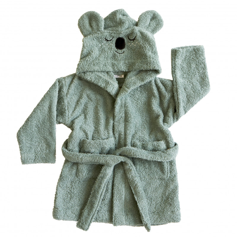 Roommate - Bathrobe - KOALA, sea grey (1-2 years)