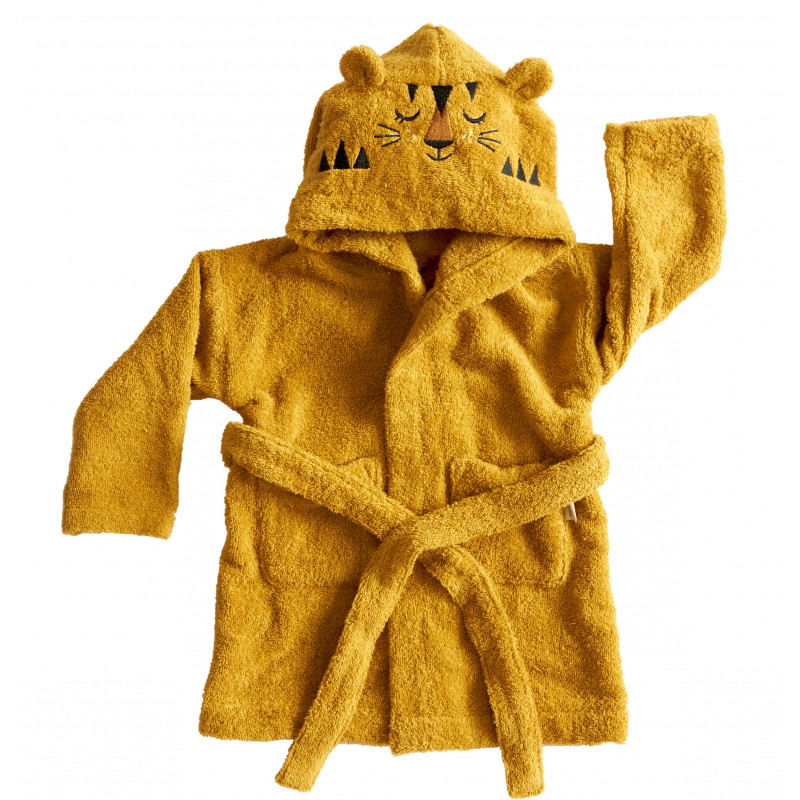 Roommate - Bathrobe - TIGER, ochre (3-4 years)