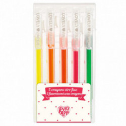 Djeco - 5 neon wax crayons