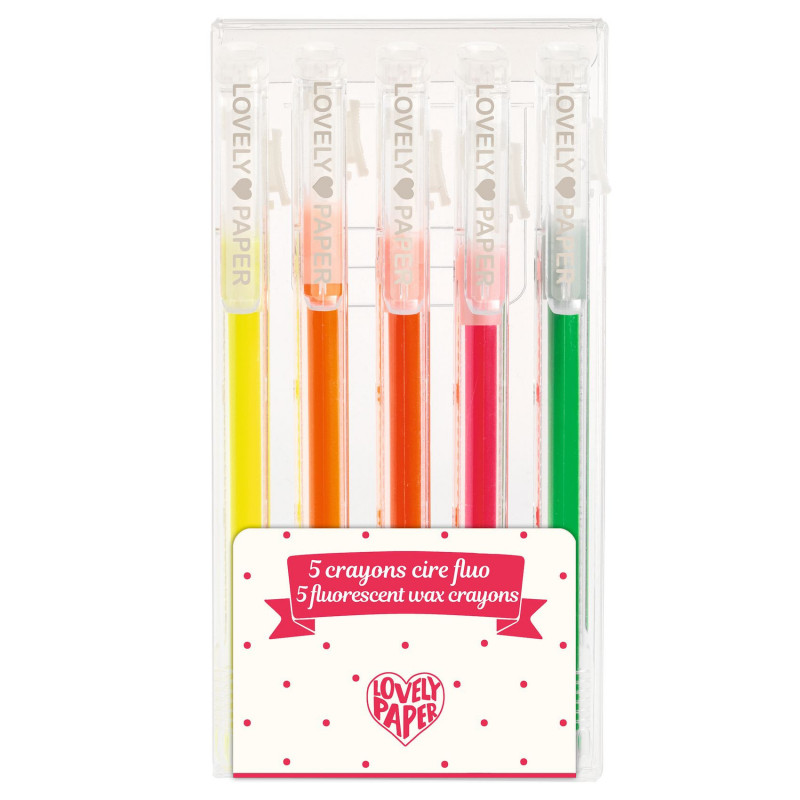 Djeco - 5 neon wax crayons