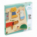 Djeco - Reliefpuzzle, Woodypets, 5 pcs