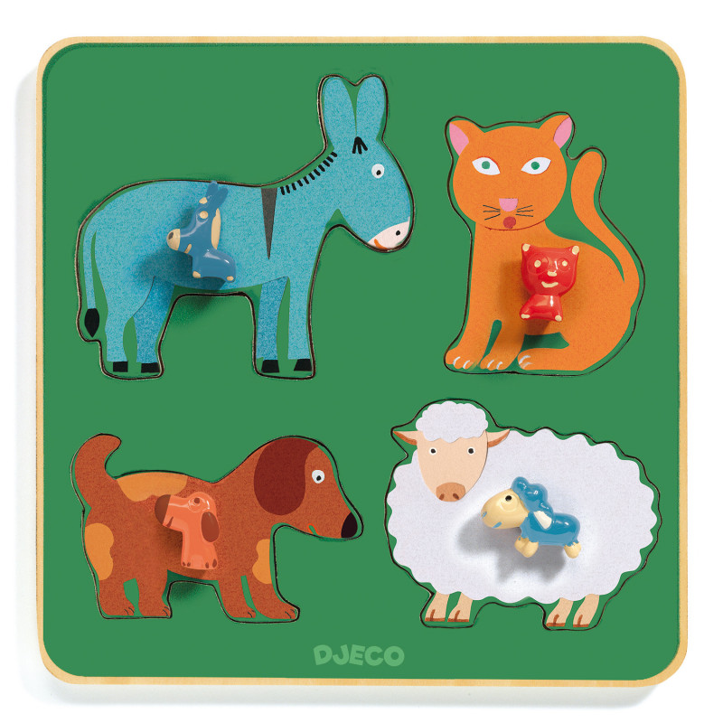 Djeco - Family Farm Puzzle, 4 pcs