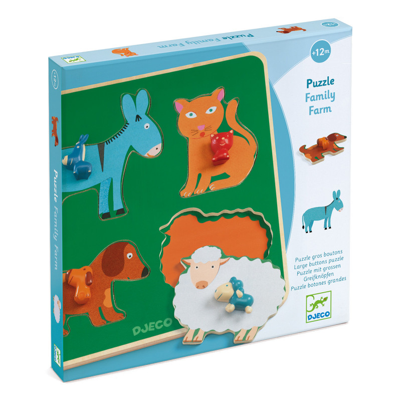 Djeco - Family Farm Puzzle, 4 pcs