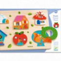 Djeco - Relief Puzzle - Coucou-House, 6 pcs