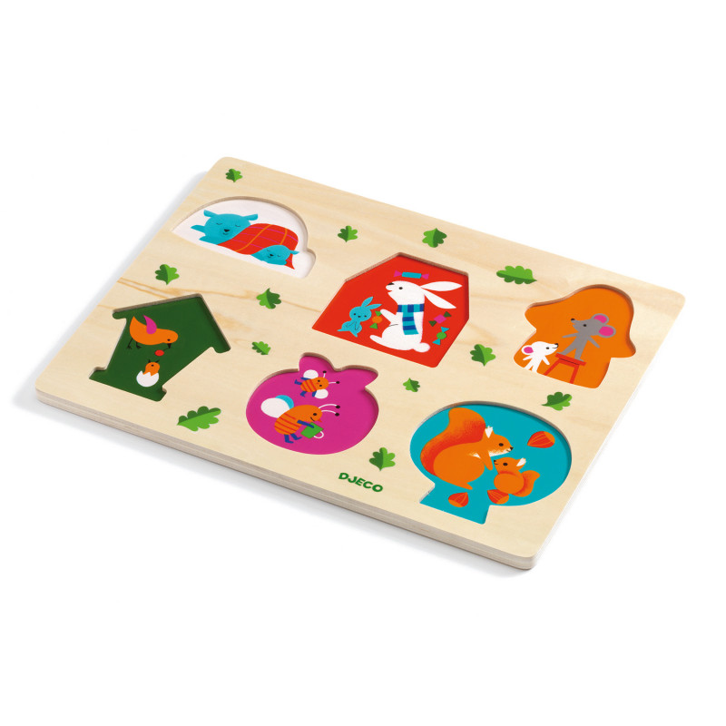 Djeco - Relief Puzzle - Coucou-House, 6 pcs