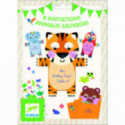 Djeco - Inbjudningskort, Wild animals (8 st)